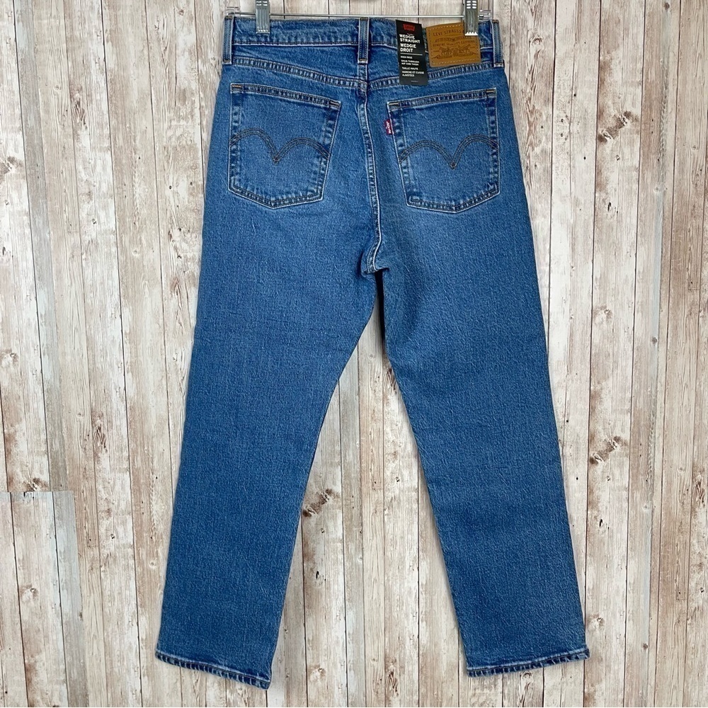 Levi’s Wedgie Straight Jazz Jive Sound Denim Jeans Size 28 x 26 IRREGULAR - Picture 6 of 16